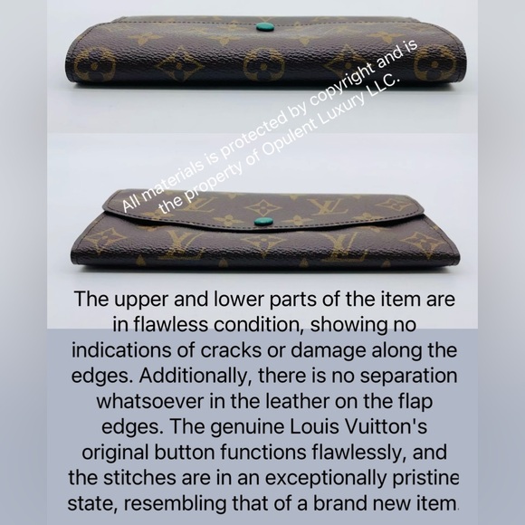 168 Louis Vuitton Monogram Emily Green Wallet - Picture 3 of 8
